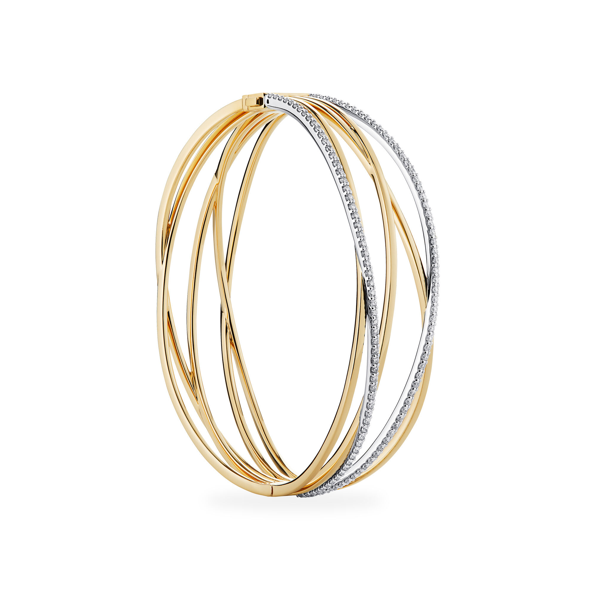 Gold bangle with diamonds clearance